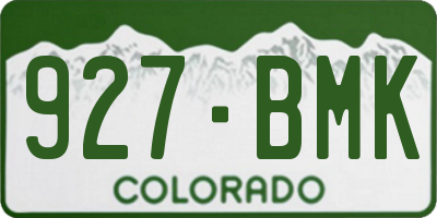 CO license plate 927BMK