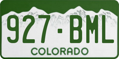 CO license plate 927BML