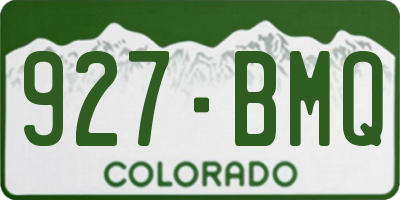 CO license plate 927BMQ