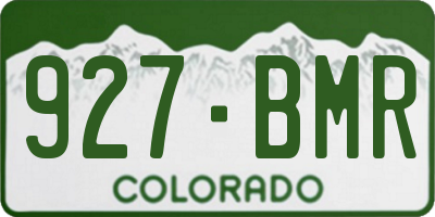 CO license plate 927BMR