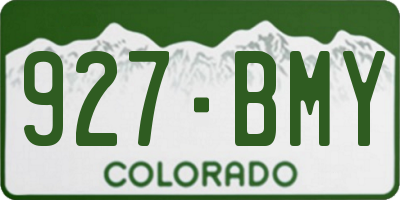 CO license plate 927BMY