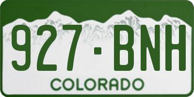 CO license plate 927BNH