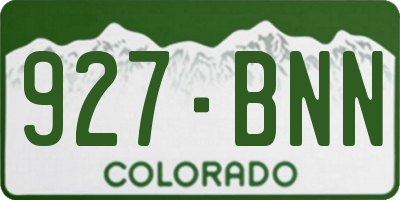 CO license plate 927BNN