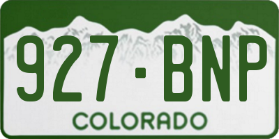 CO license plate 927BNP