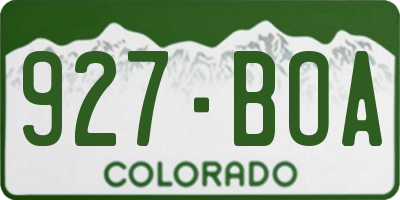 CO license plate 927BOA