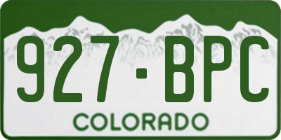 CO license plate 927BPC