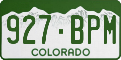 CO license plate 927BPM