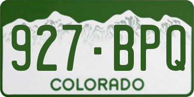 CO license plate 927BPQ