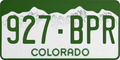CO license plate 927BPR
