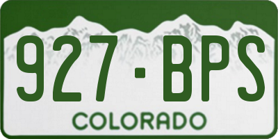 CO license plate 927BPS
