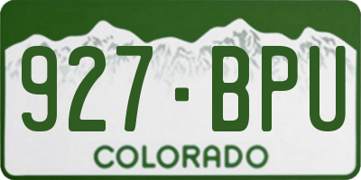 CO license plate 927BPU