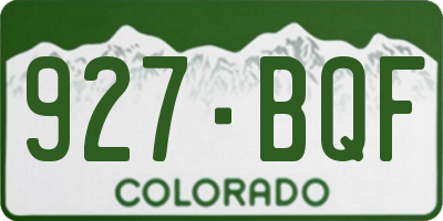 CO license plate 927BQF