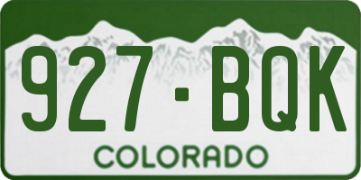CO license plate 927BQK