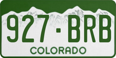 CO license plate 927BRB