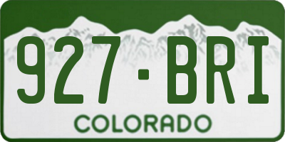 CO license plate 927BRI