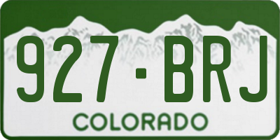CO license plate 927BRJ
