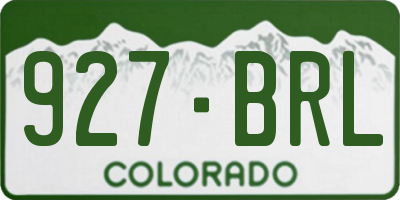 CO license plate 927BRL