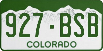 CO license plate 927BSB