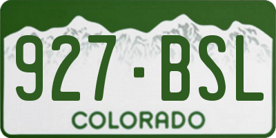 CO license plate 927BSL