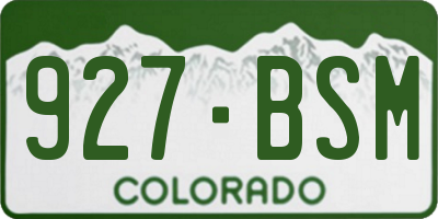 CO license plate 927BSM