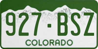 CO license plate 927BSZ