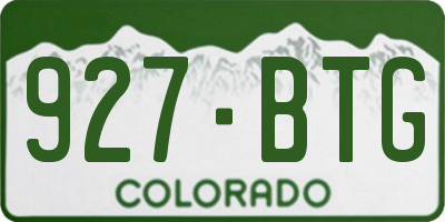 CO license plate 927BTG