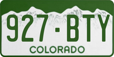 CO license plate 927BTY
