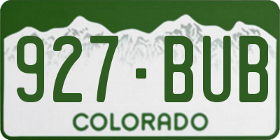 CO license plate 927BUB