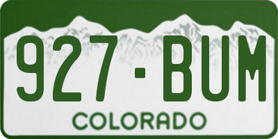 CO license plate 927BUM
