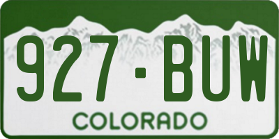 CO license plate 927BUW