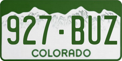 CO license plate 927BUZ