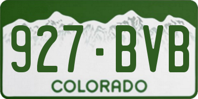 CO license plate 927BVB