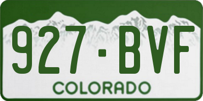 CO license plate 927BVF