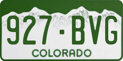 CO license plate 927BVG