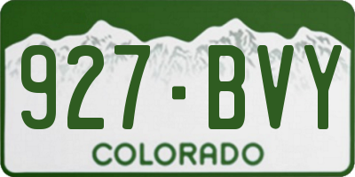 CO license plate 927BVY