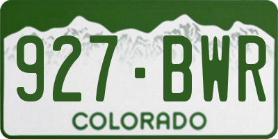 CO license plate 927BWR