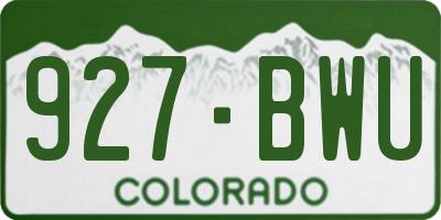 CO license plate 927BWU