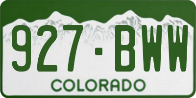 CO license plate 927BWW