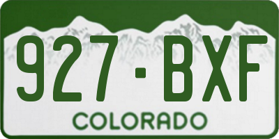 CO license plate 927BXF