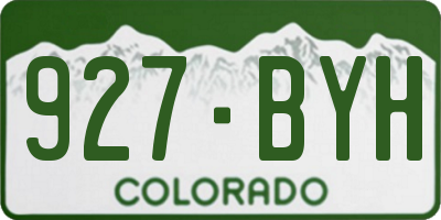 CO license plate 927BYH