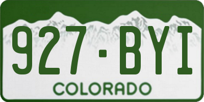 CO license plate 927BYI