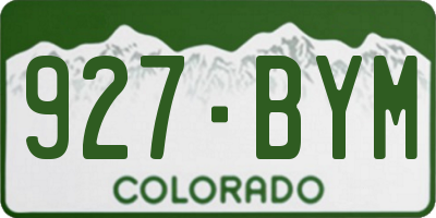 CO license plate 927BYM