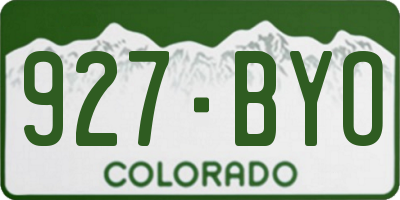 CO license plate 927BYO