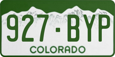 CO license plate 927BYP