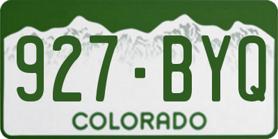 CO license plate 927BYQ
