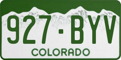 CO license plate 927BYV