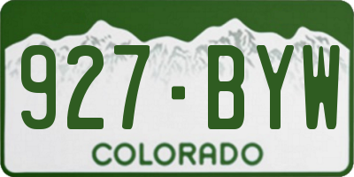 CO license plate 927BYW