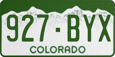 CO license plate 927BYX