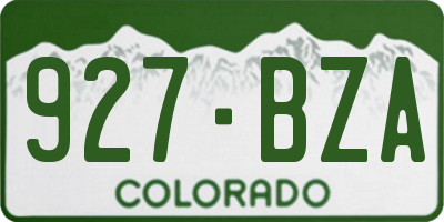 CO license plate 927BZA