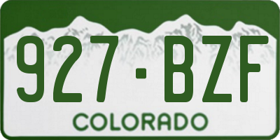 CO license plate 927BZF